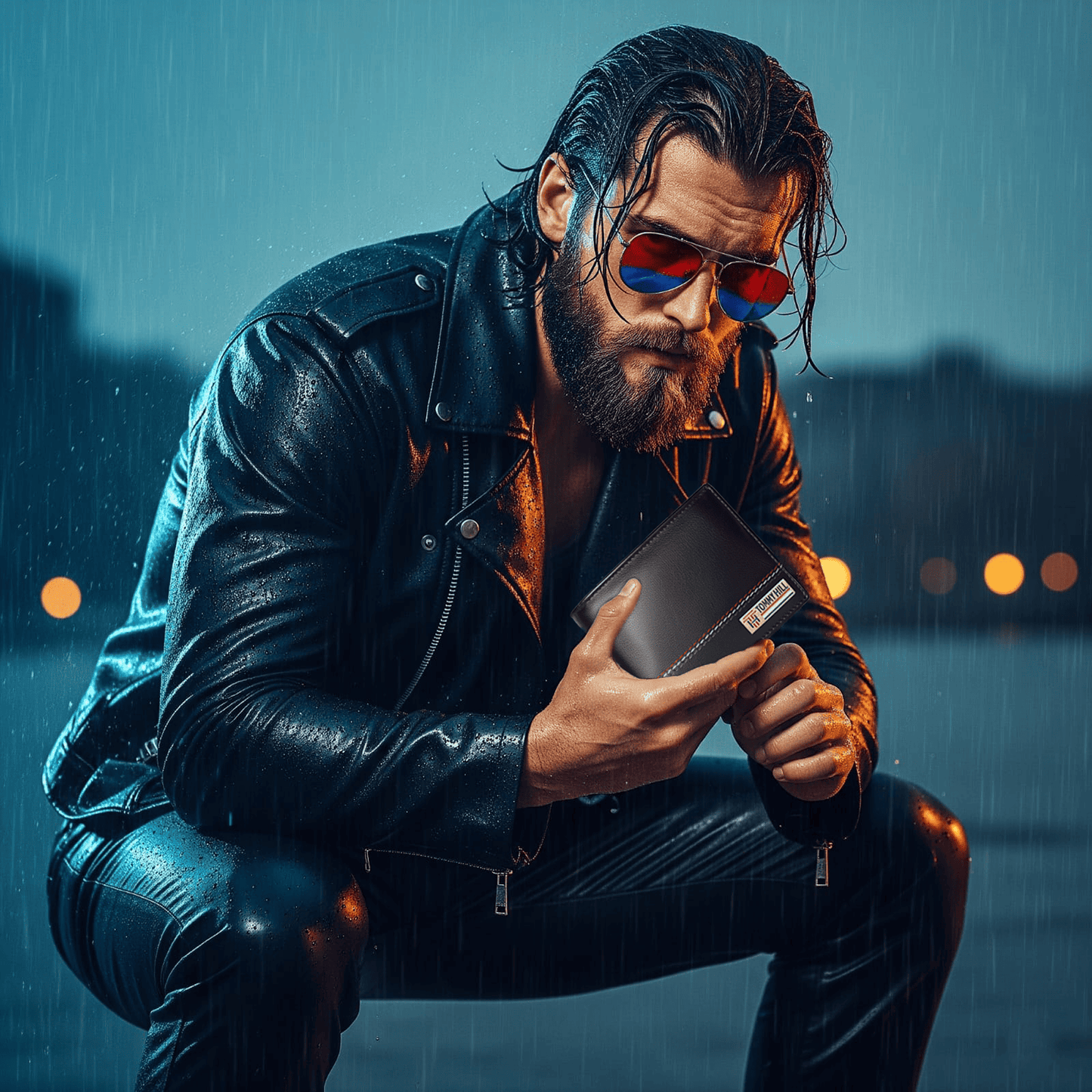 Tommy Hill Premium Bifold Men's Wallet – 100% Genuine Leather Wallet with Smart Organization, RFID Protection, premium wallets with Slim & Stylish Design, Perfect Gift for Men - Black