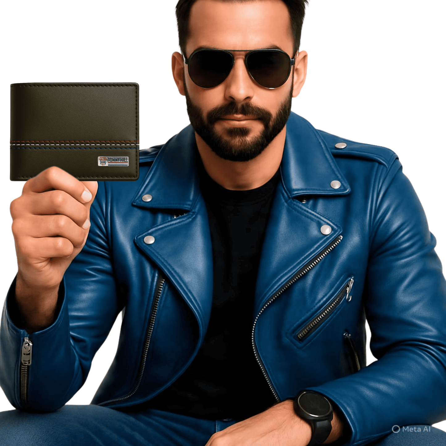 Tommy Hill Premium Bifold Men's Wallet – 100% Genuine Leather Wallet with Smart Organization, RFID Protection, premium wallets with Slim & Stylish Design, Perfect Gift for Men - Black