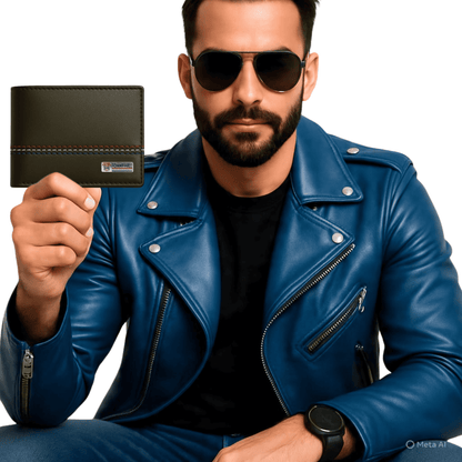 Tommy Hill Premium Bifold Men's Wallet – 100% Genuine Leather Wallet with Smart Organization, RFID Protection, premium wallets with Slim & Stylish Design, Perfect Gift for Men - Black