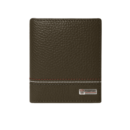 Tommy Hill Men's wallet with RFID protection, bifold mens wallet with Strong Stitching, Slim Bifold Genuine Leather premium wallets, Ideal Gift for him - Dark Gray