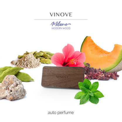 VINOVE V16-14-MILANO Natural Car Air Freshener, Non-Stop Car Fragrance, Luxury Car Perfume - Ideal Formula as Auto Air Freshener Keeps Car Interior Refreshing